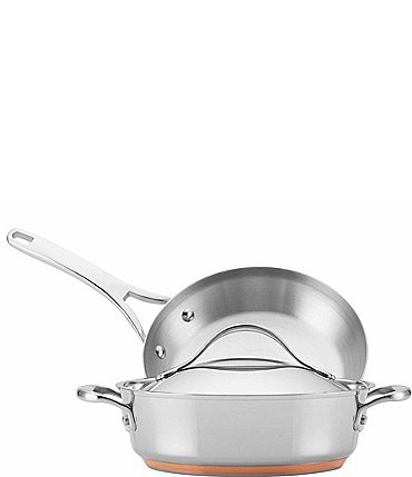 Image of Anolon Nouvelle Copper Stainless Steel 3-Piece Cookware Set