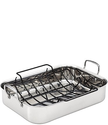 Image of Anolon Tri-Ply Clad Stainless Steel Roaster with Nonstick Rack