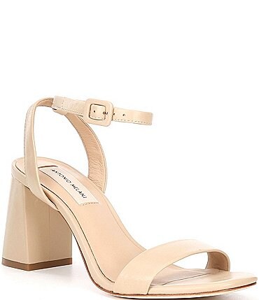 Image of Antonio Melani Gwyn Square Toe Leather Ankle Strap Dress Sandals