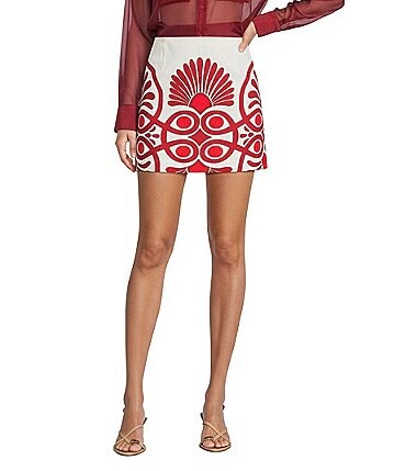 Image of Antonio Melani Izzy Printed Linen Blend Skirt