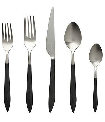 Image of Ares Argento & Black Five-Piece Place Setting