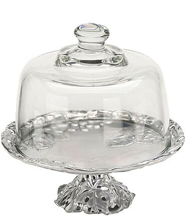 Image of Arthur Court Grape Mini Cake Plate with Glass Dome
