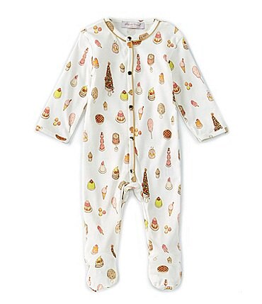 Image of Atelier Choux Paris Baby Girls 3-6 Months Long-Sleeve Sweetie Pie Footed Playsuit