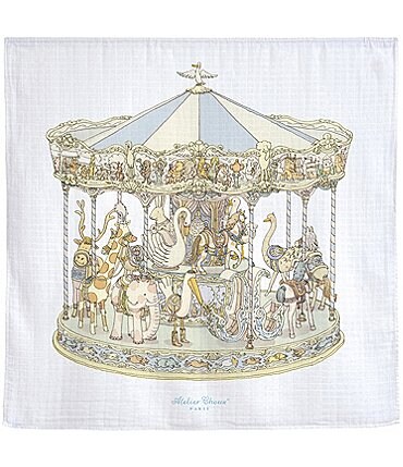 Image of Atelier Choux Paris Baby Organic Cotton Carousel Swaddle Blanket