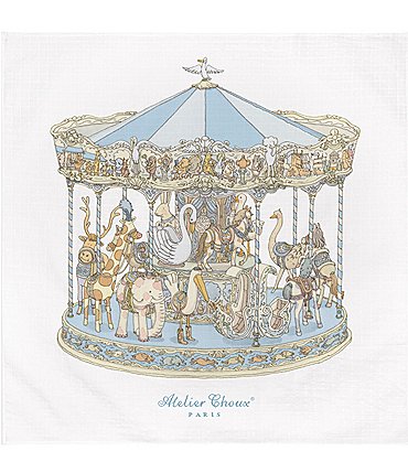 Image of Atelier Choux Paris Baby Organic Cotton Carousel Swaddle Blanket