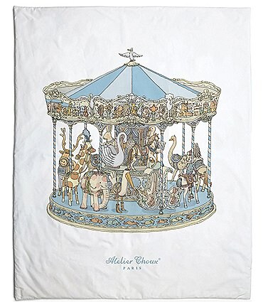 Image of Atelier Choux Paris Reversible Quilt Hot Air Balloon/Carousel Blue