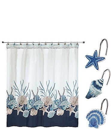 Image of Avanti Linens 13-Piece Blue Lagoon Shower Curtain And Hook Set