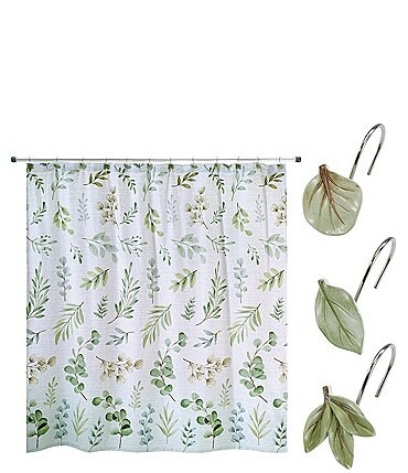 Image of Avanti Linens 13-Piece Ombre Leaves Shower Curtain And Hook Set