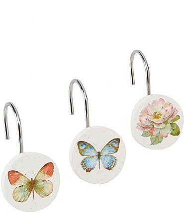Image of Avanti Linens Butterfly Garden Shower Curtain Hooks
