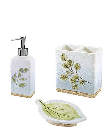 Image of Avanti Linens Ombre Leaves 3-Piece Bathroom Accessory Collection Set