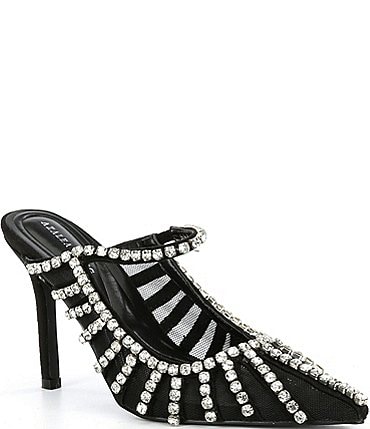 Image of Azalea Wang Arthelia Rhinestone Dress Mules