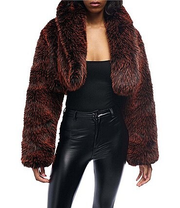 Image of Azalea Wang Astra Faux Fur Collared Filled Jacket