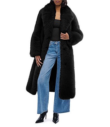 Image of Azalea Wang Bcardi Black Faux Fur Collared Jacket