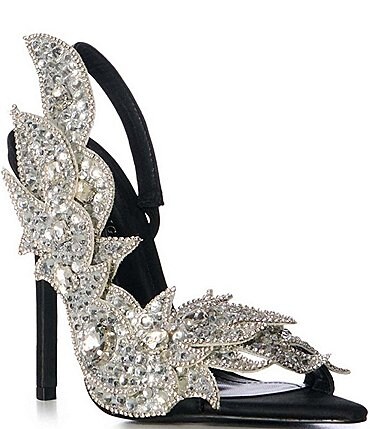 Image of Azalea Wang Fawna Jewel Embellished Dress Sandals