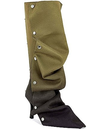Image of Azalea Wang Imogine Ombre Soft Snap Hardware Ruched Detail Tall Boots