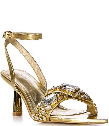 Image of Azalea Wang Lethe Rhinestone Embellished Pointed Toe Dress Sandals