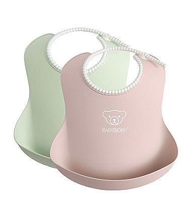 Image of BABYBJORN 2-Pack BPA -Free Catchable Baby Bib