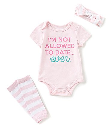 Image of Baby Starters Baby Girls Newborn-12 Months Not Allowed To Date Short-Sleeve Bodysuit