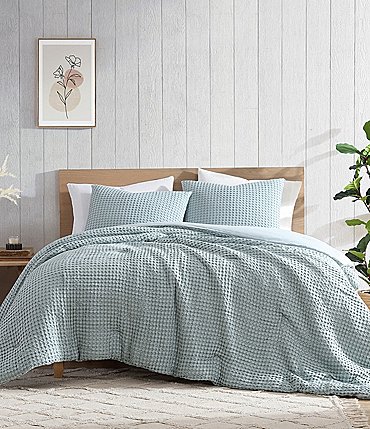 Image of Bamboo Bliss by Royal Heritage Cascade Waffle Weave Duvet Cover Mini Set