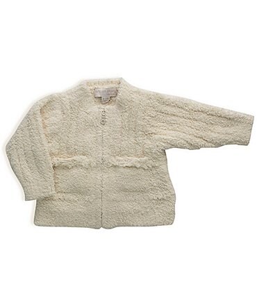 Image of Barefoot Dreams Baby 3-18 Months CozyChic® Zip Front Fringe Cardigan