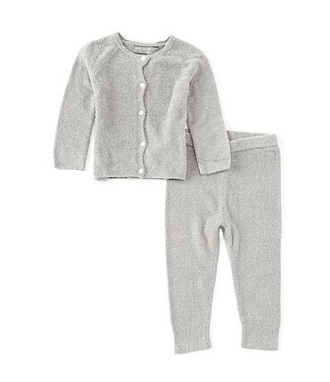 Image of Barefoot Dreams Baby 3-24 Months CozyChic Lite® Classic Button Front Cardi & Pant 2-Piece Set