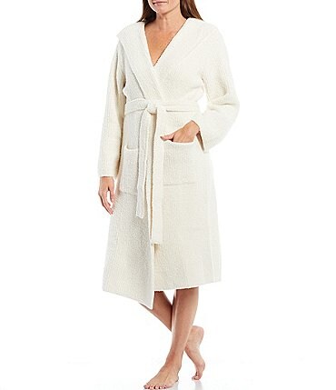 Image of Barefoot Dreams Cozychic Solid Ribbed Hooded Lounge Cozy Robe