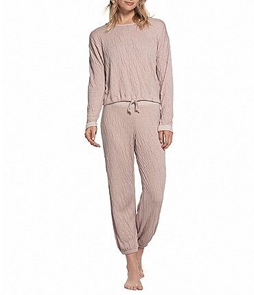 Image of Barefoot Dreams Crinkle Jersey Contrasting Cuff Lounge Set