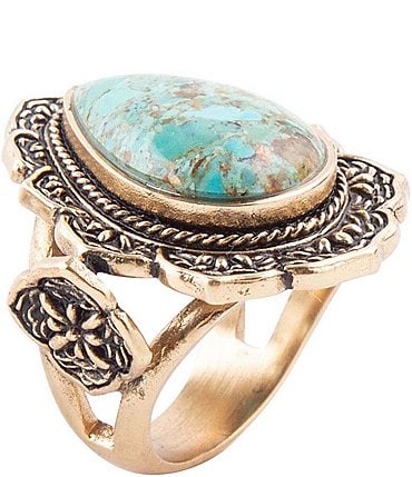 Image of Barse Bronze and Genuine Turquoise Statement Cocktail Ring