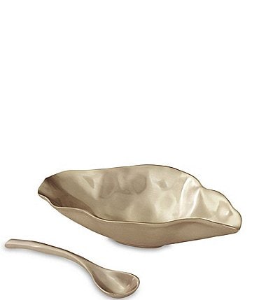 Image of Beatriz Ball Sierra Modern Maia Medium Serving Bowl with Spoon (Gold)