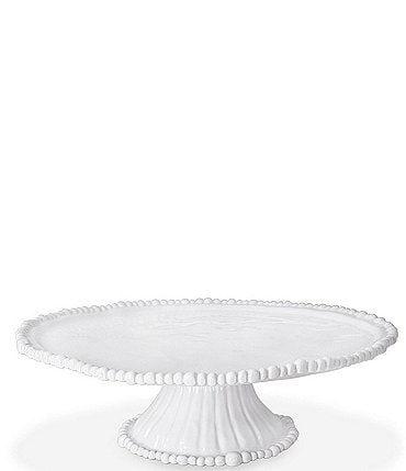 Image of Beatriz Ball Melamine VIDA Alegria Cake Plate/Chip & Dip White Pedestal