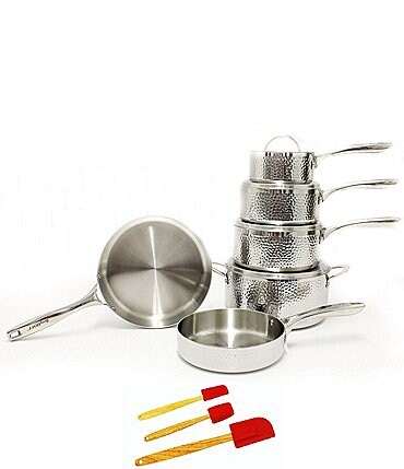 Image of BergHOFF Hammered 13-Piece Stainless Steel Cookware Set