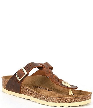Image of Birkenstock Women's Gizeh Braided Oiled Leather Thong Sandals