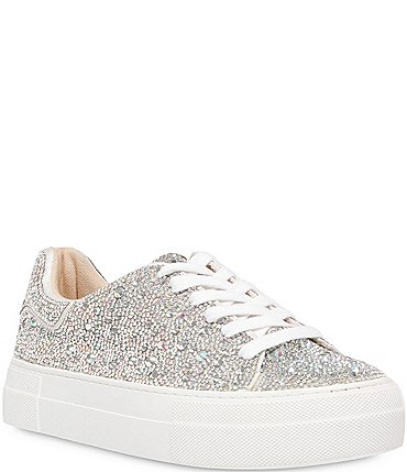 Image of Blue by Betsey Johnson Sidny Rhinestone Embellished Family Matching Platform Lace Up Sneakers