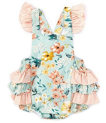 Image of Bonnie Jean Baby Girls Newborn-24 Months Flutter Sleeve Mixed-Media Bodysuit