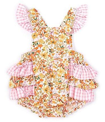 Image of Bonnie Jean Baby Girls Newborn-24 Months Flutter Sleeve Mixed-Media Bodysuit