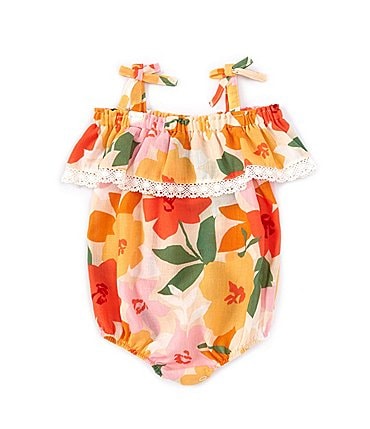 Image of Bonnie Jean Baby Girls Newborn-24 Months Sleeveless Floral Printed Bubble