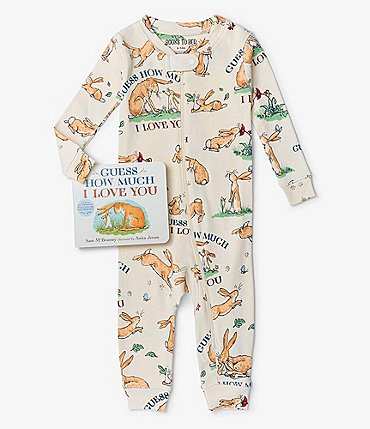 Image of Books To Bed Baby 6-24 Months Guess How Much I Love You Long Sleeve Coverall & Book Set