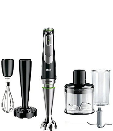Image of Braun Multiquick 9 Hand Blender With Imode Technology (SS Blending Shaft + Beaker + Whisk + 2C Chopper + Masher)