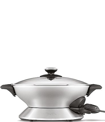 Image of Breville Hot Wok 6-Quart 15 Settings Electric Stainless Steel Nonstick Wok