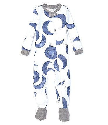 Image of Burt's Bees Baby 12-24 Months Long-Sleeve Hello Moon Footed Coverall