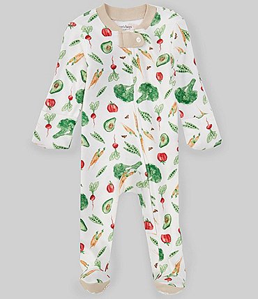 Image of Burt's Bees Baby Boys Newborn-9 Months Veggie Time Sleep & Play Footie Sleeper