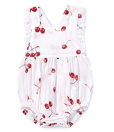 Image of Burt's Bees Baby Girls Newborn-24 Months Sleeveless Cherry Pickin' Bodysuit