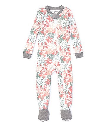 Image of Burt's Bees Baby Girls 12-24 Months Long-Sleeve Tossed Succulent Footie Coverall