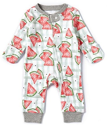 Image of Burt's Bees Baby Newborn-9 Months Long Sleeve Watermelon Printed Coverall