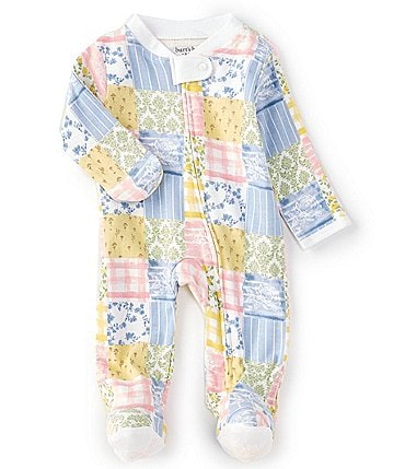 Image of Burt's Bees Baby Girls Newborn-9 Months Patchwork Quilt Print Sleep & Play Footed Sleeper