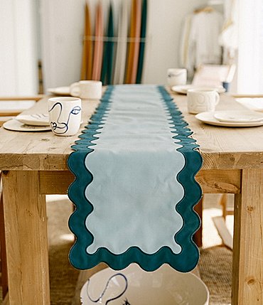 Image of business & pleasure Reversible Table Runner - Riviera Green