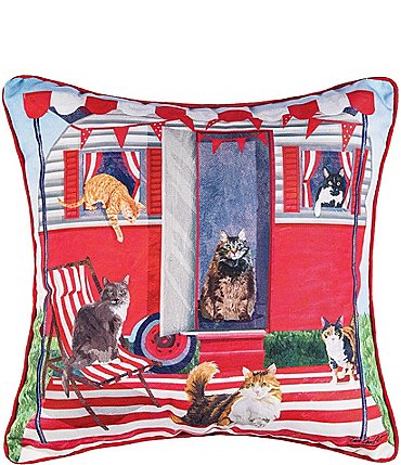 Image of C&F Home Cat Caravan Printed Throw Pillow