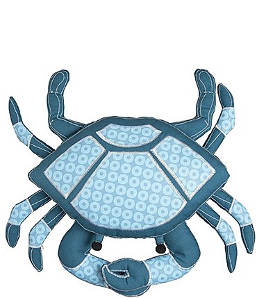 Image of C&F Home Crab-Shaped Applique and Embellished Throw Pillow