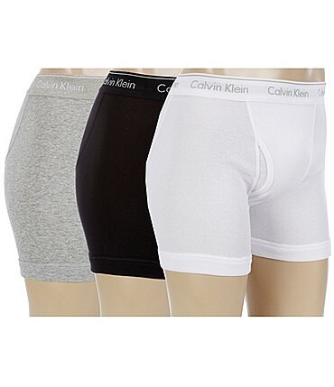 Image of Calvin Klein Cotton Classic Solid Boxer Briefs 3-Pack