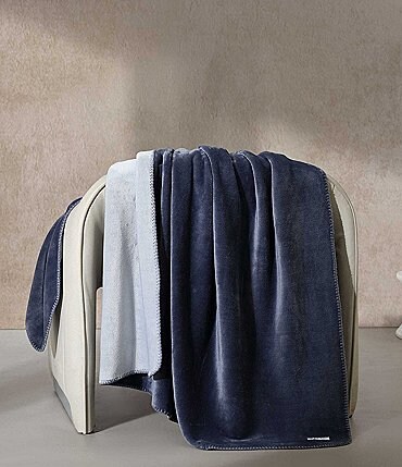Image of Calvin Klein Modern Lush Reversible Solid Throw Blanket